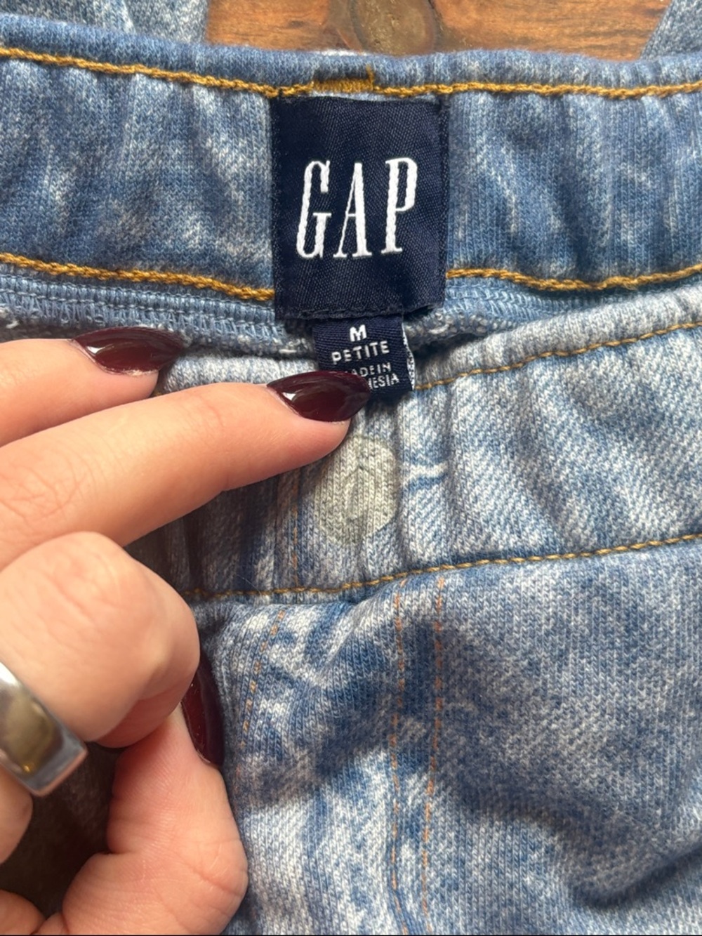 💛 GAP Light Blue Wide-Leg Jean Sweatpants - Picture 7 of 10